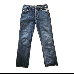 Agolde Womens Dark Wash Riley High Rise Straight Crop Jean In Control 30